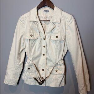 The Villager Cream Utility Jacket with Waist Tie